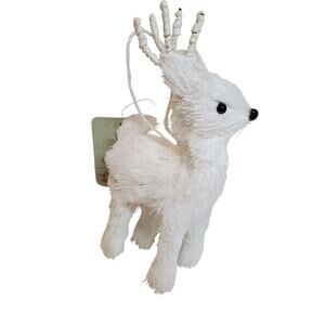 Natural Fiber Ornament - White Stag - 6"